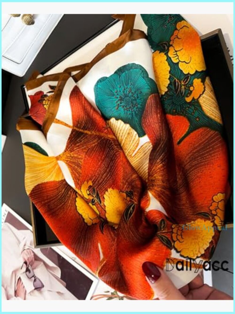 Lightweight Silk Satin Scarf 27.5x27.5 Inch Polyester Head Neck Accessory - Picture 4 of 7